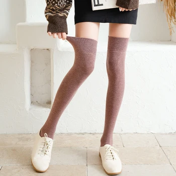 Новите дамски чорапи над коляното Памучни обикновена възли Harajuku Модни забавни кавайные женски меки щастливи класически чорапи за момичета 2