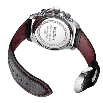 Модерен мъжки часовник Най-добрата марка на Луксозни Кварцов Водоустойчив спортен часовник Ръчен часовник Relogio Masculino Червена кожена каишка Мъжки часовник 1