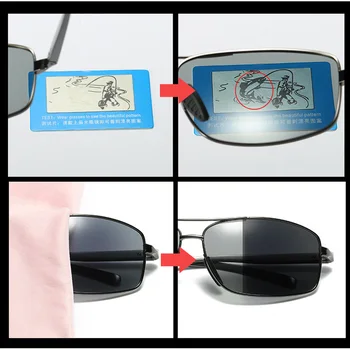 AOWEAR Квадратни Фотохромичните поляризирани слънчеви очила За мъже Ретро Деня нощно шофиране Очила-хамелеон Мъжки Защитни очила за водача на автомобила Слънчеви очила 1