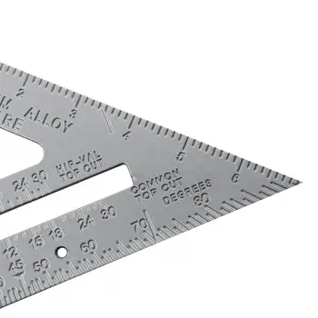 Ред 7-инчовата триъгълна линия от алуминиева сплав под ъгъл транспортир скорост Metric квадратна измервателна линийка за строителни дърводелски инструменти, сензори > Измервателни и аналитични уреди / www.yorkshireclaims.co.uk 11