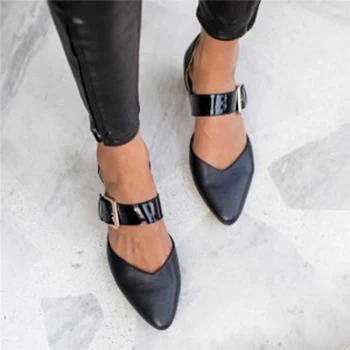 2022 Лятна дамски обувки Секси с леопардовым принтом Обикновена сандали с остри пръсти на ниски обувки с Модерен въжета с катарама Zapatos De Mujer 1