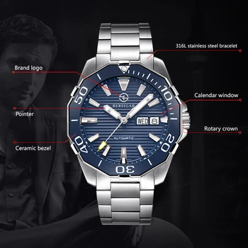 Ред Часовници с спускане за мъже модерен бизнес минималистичные часовник с автоматичен механичен циферблат Pt5000wrist за мъже > Мъжки часовник / www.yorkshireclaims.co.uk 11