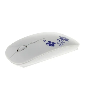 Bts-013 2,4 Ghz Китайски синьо-бялата порцеланова Безжична Мишка Оптична Мишка 1200DPI Безжична Мишка За PC 1