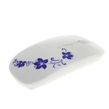 Bts-013 2,4 Ghz Китайски синьо-бялата порцеланова Безжична Мишка Оптична Мишка 1200DPI Безжична Мишка За PC 2