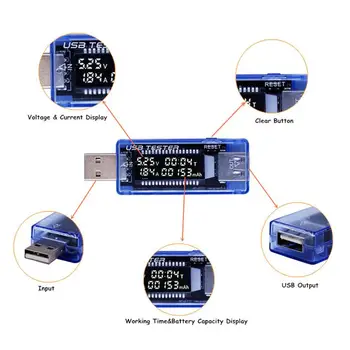 USB-детектор LCD Волтметър Амперметър Тестер Мощност Тестер Измерител на Мощност Зарядно Д-р Волтметър Мощност 1