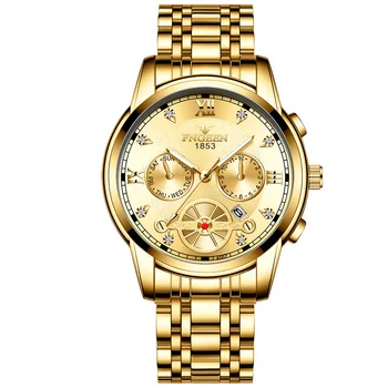 Най-добрата Марка на Луксозни Бизнес Кварцови часовници за мъже Модерни Ежедневни Водоустойчив часовник с календар от неръждаема Стомана Мъжки Часовник Wrsitwatch 2
