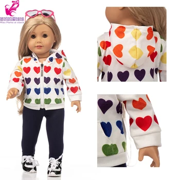 43 см Детска Кукла, Момче Пуловер С Качулка Палто 18 Инча Облекло За Кукли Комплект Панталон