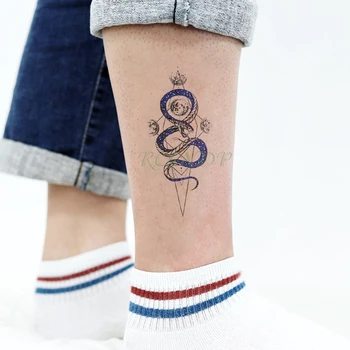 Водоустойчив Временна татуировка Стикер змия луната малък размер художествена татуировка флаш татуировка фалшиви татуировки за деца, жени, мъже, момичета
