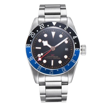 Обичай Лого Сапфир 10ATM Swim Луксозна марка Мъжки часовници светещи GMT Автоматично Военни Спортни Часовници с датата на Механичен часовник на китката 1
