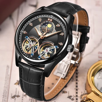 LIGE Автентични най-Добрите Луксозни Маркови Мъжки часовник Автоматично Черни Мъжки Часовници Водоустойчиви Бизнес Механични Ръчни часовници е от Неръждаема Стомана