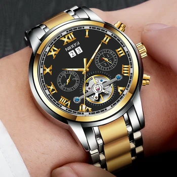 NIBOSI Най-добрата марка на Луксозни Мъжки часовник Автоматично Механични Ръчни Часовници Спортни Водоустойчив Автоматични Часовници Мъжки часовници Relogio Masculino 1