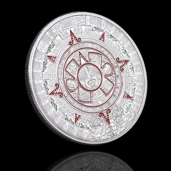 1БР Мексико Календар на Маите, Ацтеките Изкуството на Пророчеството Култура Златни Монети с Колекционерска стойност за Декорация на Дома Възпоменателни Монети 1