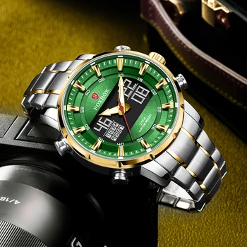 LIGE Луксозна Марка Мъжки часовници Военни Цифрови Спортни Часовници За мъже, Водоустойчиви Кварцов часовник от неръждаема Стомана за Мъже Relogio Masculino