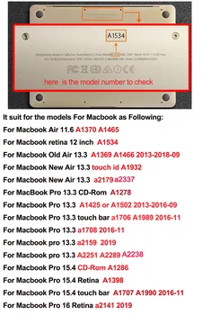 Калъф за Macbook Air 11 13 Pro 12 13 15 16 Инча, Нов Модел на Черупката Защитния Капак на Лаптопа за Mac Air Pro 11.6 13.3 15.4 16 05 1