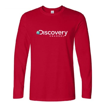 Discovery CHANNEL Тениска с дълъг ръкав за Мъже тениска Памучен Мъжки t-shirt Памучен Ежедневни Забавна Тениска Нова летни дрехи 1