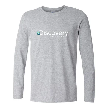 Discovery CHANNEL Тениска с дълъг ръкав за Мъже тениска Памучен Мъжки t-shirt Памучен Ежедневни Забавна Тениска Нова летни дрехи 2