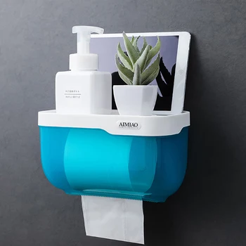 Водоустойчив Държач за Тоалетна хартия Стенен Диспенсер за тоалетна хартия, Кутия за салфетки Аксесоари за баня за дома