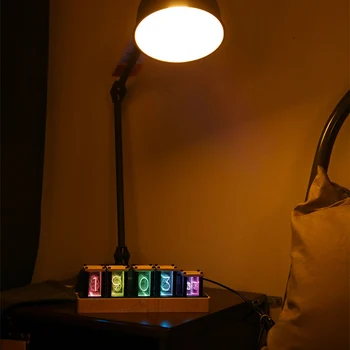 Старинни Часовници с Лампа с нажежаема Жичка - LED Светлинен Часовник с Лампа Ретро RGB Псевдо Сам Настолни Декорации и Творчески Дигитален Дисплей за подарък на едно момиче 2