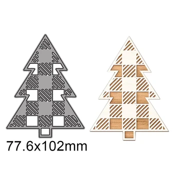 Плашки за рязане на метал Коледната елха, за да РАБОТИ за изрезки от бележки на Хартиени карти с релефни Декоративни занаят Щанцоване на Нова 1