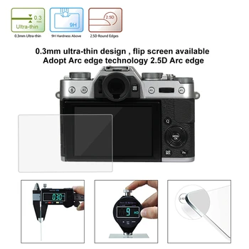 Защитно Фолио за LCD екран от закалено Стъкло За камера Fujifilm X-T1/T2 2.5 D 0.3 мм и с извити краища Защитни капаци 1