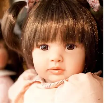 60 см Силикон, Винил Възстановената Кукла Играчки За момичета Brinquedos Реалистична Принцеса Игри Къща Детски Кукли Коледни Подаръци Bebes преродения 1