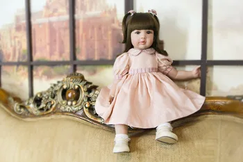 60 см Силикон, Винил Възстановената Кукла Играчки За момичета Brinquedos Реалистична Принцеса Игри Къща Детски Кукли Коледни Подаръци Bebes преродения 2