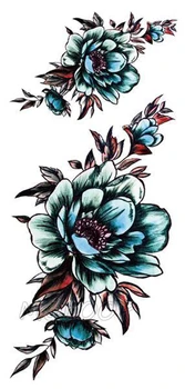 Ред Жените черна временна татуировка реалистични цветя, листа перо водоустойчив татуировки, боди-арт къна за еднократна употреба фалшива татуировка на ръката етикети > Татуировки и боди арт / www.yorkshireclaims.co.uk 11