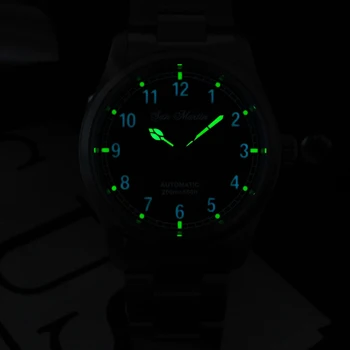 Ред Нови мъжки автоматично механични часовници е от неръждаема стомана, черна и кафява кожа, син сапфир светещи > Мъжки часовник / www.yorkshireclaims.co.uk 11