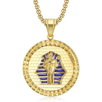 Горещи Продажба На Мъжки Хип-Хоп Медальон Колие Класически Фараон Тутанкамон Златна Маска Ежедневни Бижута