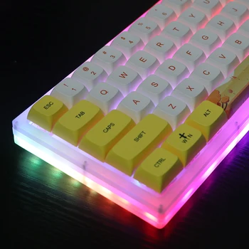 Keypro 68 клавиши Потребителски комплект механична клавиатура 68 клавиши КОРПУС на печатна платка с възможност за гореща подмяна на ключа поддържа светлинни ефекти с ключа RGB led 1