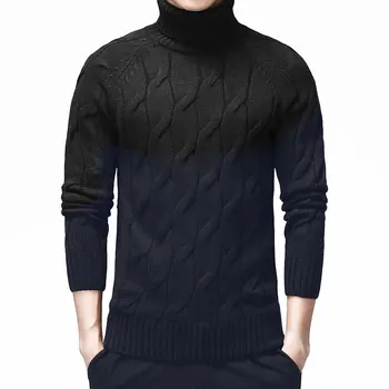 Ред 2020 модерен пуловер с къс ръкав, мъжки пуловери с високо воротом кафява жилетка мъжки британски стил основен топ Slim Fit джентълмен секси > Пуловер / www.yorkshireclaims.co.uk 11