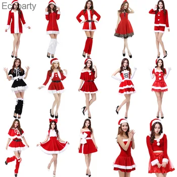 32Fashion Рокля на Мис Коледа Костюм За жени Коледа елегантна вечерна рокля, Секси костюми на Дядо Коледа Hoody Дядо Коледа Скъпа Cosplay Костюми 1