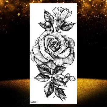 Ред Временни татуировки дантелени ръкави вълча стикер секси рози цвете за мъже и жени ръка водоустойчив фалшиви татуировки етикети боди-арт гореща > Татуировки и боди арт / www.yorkshireclaims.co.uk 11