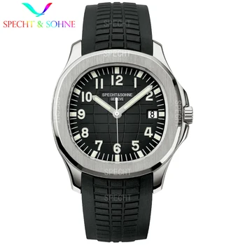 2022 Нови Луксозни Мъжки механичен часовник SPECHT&SÖHNE от розово Злато с автоматични часовника от Неръждаема Стомана с гумена каишка Reloj Hombre 3Bar 1