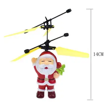 Акумулаторна Летящ Безпилотен Хеликоптер на Дядо Коледа, Играчки За Деца, Детски Коледни Играчки Жест Индукционная Зареждане чрез USB 1