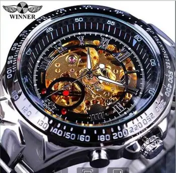 Ред Gorben каишка от неръждаема стомана черен мъжки скелет механични часовници мъжки спортни часовници с турбийоном мъжки ежедневни бизнес ръчен часовник > Мъжки часовник / www.yorkshireclaims.co.uk 11