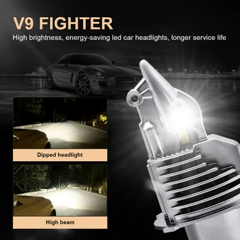 EURS Fighter Foco H4 Автомобилни LED Светлини Турбо LED Фарове за мъгла Bulb12V 24 H4 6000 До 72 W 8000LM Авто Лампа Фарове Мотоциклет Лампада 1