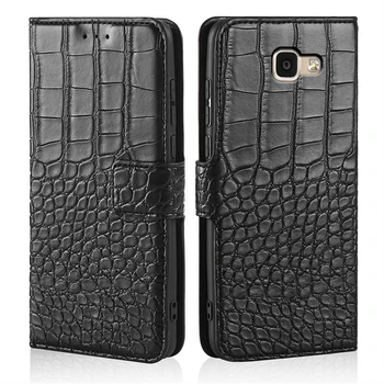 Samsung A5 2017 Чанта от крокодилска кожа с текстура флип калъф за Samsung Galaxy A5 2017 A5200 A520 A520F Калъф с гнездо за карти 1