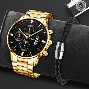 Ред Златни луксозни кварцов мъжки часовник Oulm с каишка от неръждаема стомана часовник с функция календар елегантен квадратен циферблат 2021new > Мъжки часовник / www.yorkshireclaims.co.uk 11
