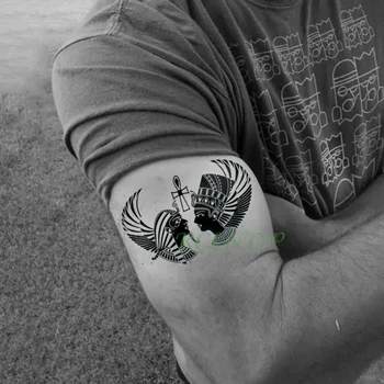 Водоустойчив Временна Татуировка Стикер на Древен Египет Фараон Кралица Фалшива Татуировка Флаш Татуировка Татуаж ръка, крак, ръка За Мъже жени