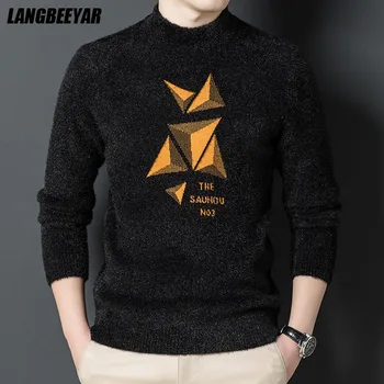 Ред 2021 нова модна марка вязаный висококачествени дизайнерски зимата вълнен пуловер пуловер за мъжете зимни дебели случайни жилетка мъжки дрехи > Пуловер / www.yorkshireclaims.co.uk 11