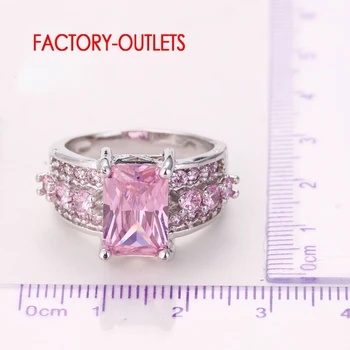 Модни Пръстени с Кубическим Цирконием 925 проба За жени Реколта Розови Кристални Сватбени Пръстени За пръстите на Bijoux