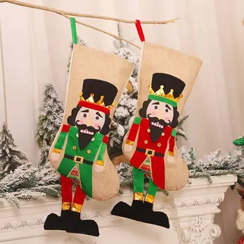 Коледни Чорапи Чанта Коледни Подаръци Чанта Бонбони Коледно Дърво Украшение Декор Коледни Чорапи Ноел Навидад Натал Честита Нова Година 2022 1