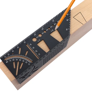 Висококачествена 3D Дървообработваща Гама От Алуминиева Сплав Измервателен Сензор Ъгъл на Митра Квадратен Размер на Инструмент за Измерване на доставка Дропшиппинг 2