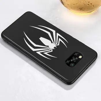 Силиконов логото на Marvel spiderman за Xiaomi Poco X3 NFC M3 M2 X2 F2 F3 Pro C3 F1 Mi Play Mix 3 A2 A1 5X 6X Черен Мек калъф за телефон 1