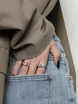 Ред Meyrroyu стерлинговое сребърни пръстени 2021 тенденция пънк и хип-хоп за жени и мъже пръстен в корейски стил показалец отворени бижута двойка подарък 925 > Изискани бижута / www.yorkshireclaims.co.uk 11