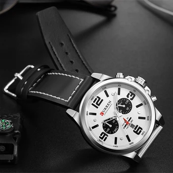 Модерен часовник с хронограф За мъже CURREN Луксозна марка Водоустойчиви Спортни ръчни мъжки часовници Ежедневни часовници Мъжки часовници Reloj Hombre 1