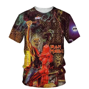 3D Тениска с принтом хеви-метъл За мъже 2021 Лятото на Нов О-образно деколте с къс ръкав Тениски, Потници Модерен стил дрехи Мъжки Ежедневни ризи 2