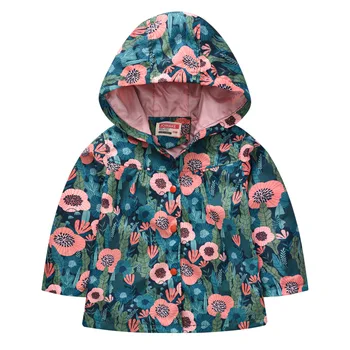 Нови 2020 Детски якета за момчета Детски ветровка с качулка с цип за малки момичета Модно палто с принтом Детски водоустойчив блузи, Якета 1