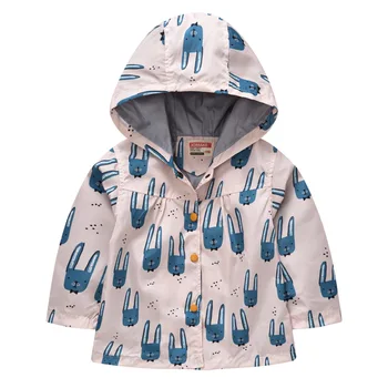 Нови 2020 Детски якета за момчета Детски ветровка с качулка с цип за малки момичета Модно палто с принтом Детски водоустойчив блузи, Якета 2
